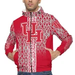 personalized houston cougars tribal swirls red windbreaker jacket best selling