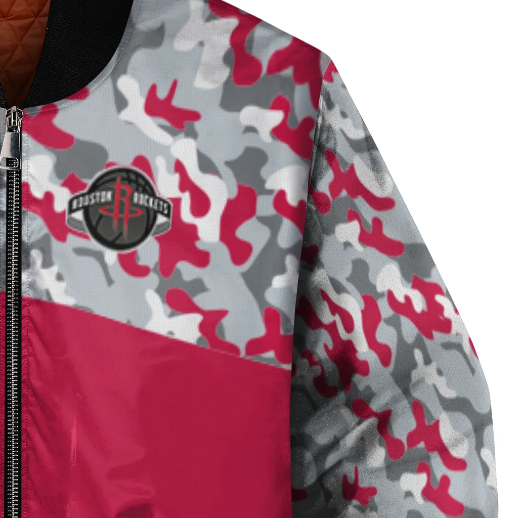 personalized houston rockets camouflage style red bomber jacket premium grade personalized houston rockets camouflage style red bomber jacket premium grade