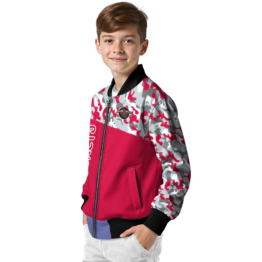 personalized houston rockets camouflage style red bomber jacket trendy personalized houston rockets camouflage style red bomber jacket trendy
