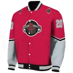 personalized houston rockets chevron style red varsity jacket best selling