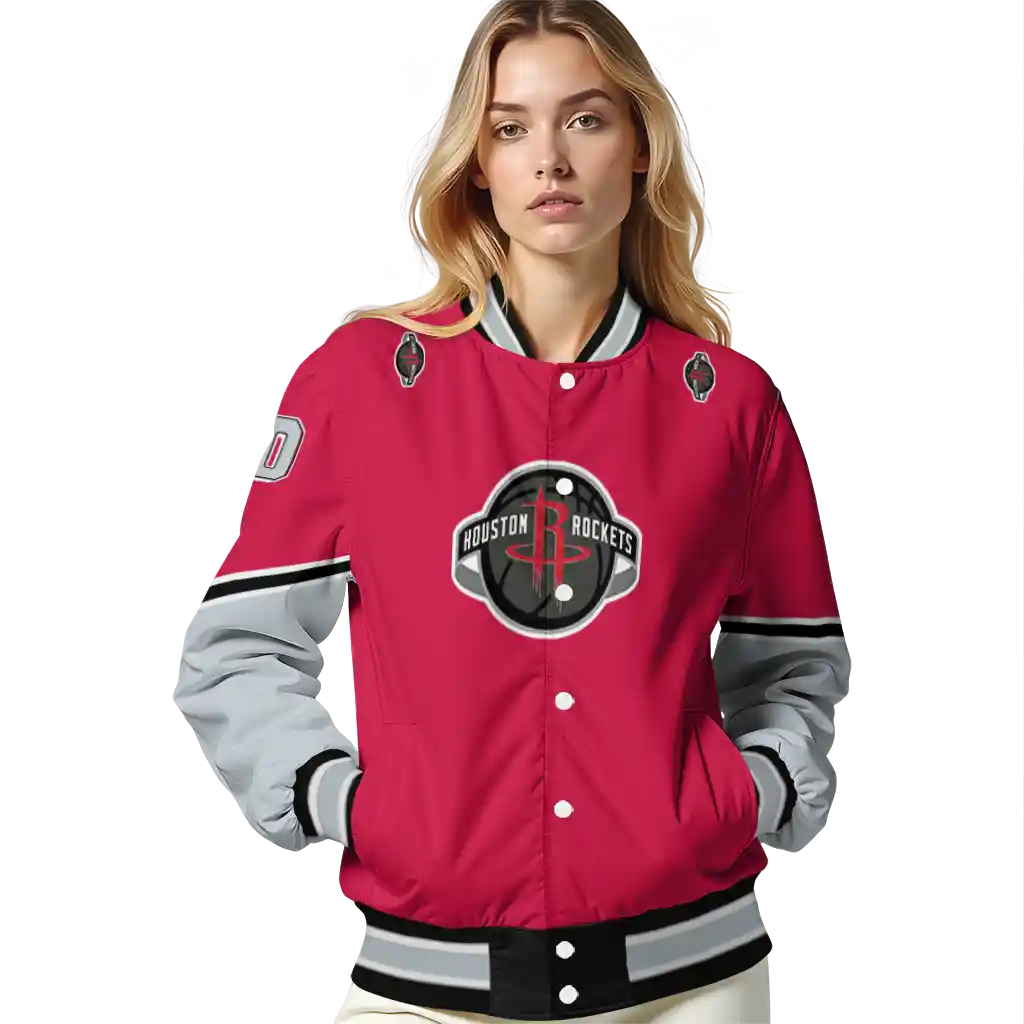 personalized houston rockets chevron style red varsity jacket latest model personalized houston rockets chevron style red varsity jacket latest model
