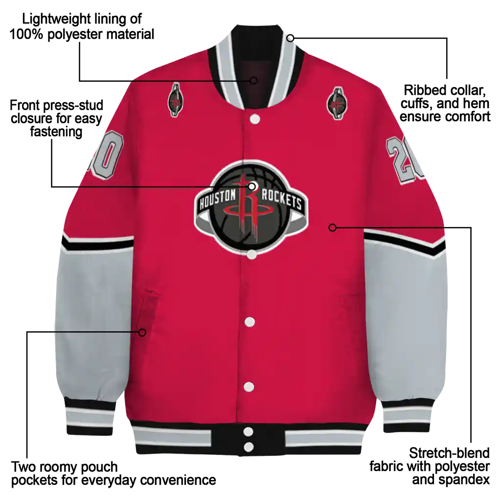 personalized houston rockets chevron style red varsity jacket new arrival personalized houston rockets chevron style red varsity jacket new arrival