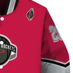 personalized houston rockets chevron style red varsity jacket best selling