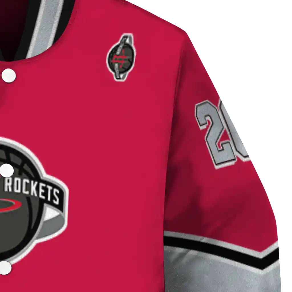 personalized houston rockets chevron style red varsity jacket premium grade personalized houston rockets chevron style red varsity jacket premium grade