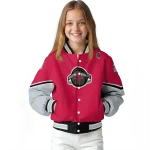 personalized houston rockets chevron style red varsity jacket best selling