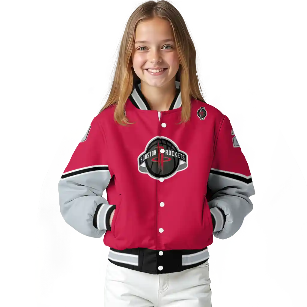 personalized houston rockets chevron style red varsity jacket top rated personalized houston rockets chevron style red varsity jacket top rated
