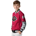 personalized houston rockets chevron style red varsity jacket best selling