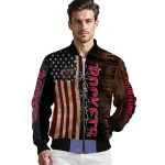 personalized houston rockets flag wood brown bomber jacket best selling