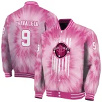 personalized houston rockets pink tie dye pink varsity jacket best selling