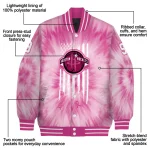 personalized houston rockets pink tie dye pink varsity jacket best selling