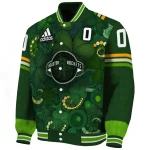 personalized houston rockets shamrock vortex green varsity jacket best selling