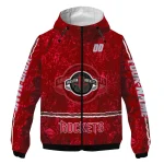 personalized houston rockets shards cluster red windbreaker jacket best selling