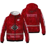 personalized houston rockets shards cluster red windbreaker jacket best selling