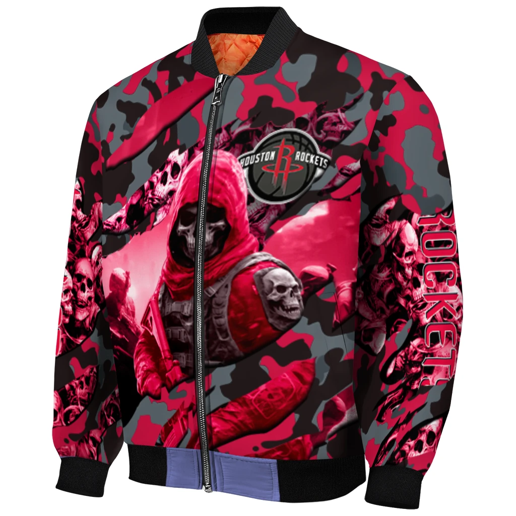 personalized houston rockets skull horde red bomber jacket fashion forward personalized houston rockets skull horde red bomber jacket fashion forward