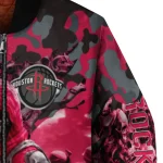 personalized houston rockets skull horde red bomber jacket best selling