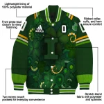 personalized illinois fighting illini shamrock vortex green varsity jacket best selling