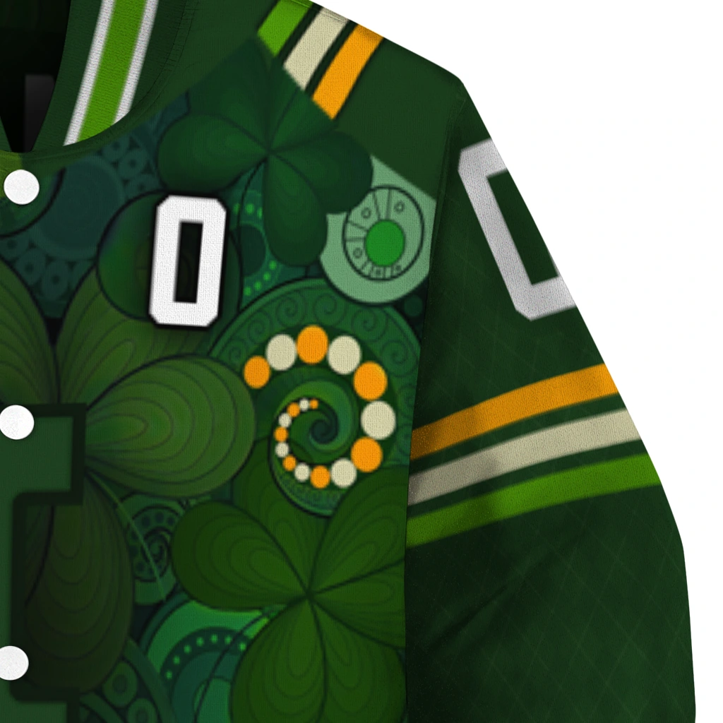 personalized illinois fighting illini shamrock vortex green varsity jacket premium grade personalized illinois fighting illini shamrock vortex green varsity jacket premium grade
