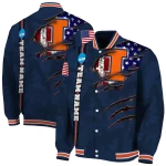 personalized illinois fighting illini usa flag claws blue varsity jacket best selling