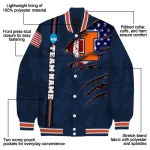 personalized illinois fighting illini usa flag claws blue varsity jacket best selling
