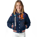 personalized illinois fighting illini usa flag claws blue varsity jacket best selling