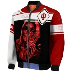 personalized indiana hoosiers reaper hands red black bomber jacket best selling
