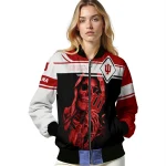 personalized indiana hoosiers reaper hands red black bomber jacket best selling