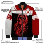 personalized indiana hoosiers reaper hands red black bomber jacket best selling