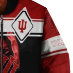 personalized indiana hoosiers reaper hands red black bomber jacket best selling