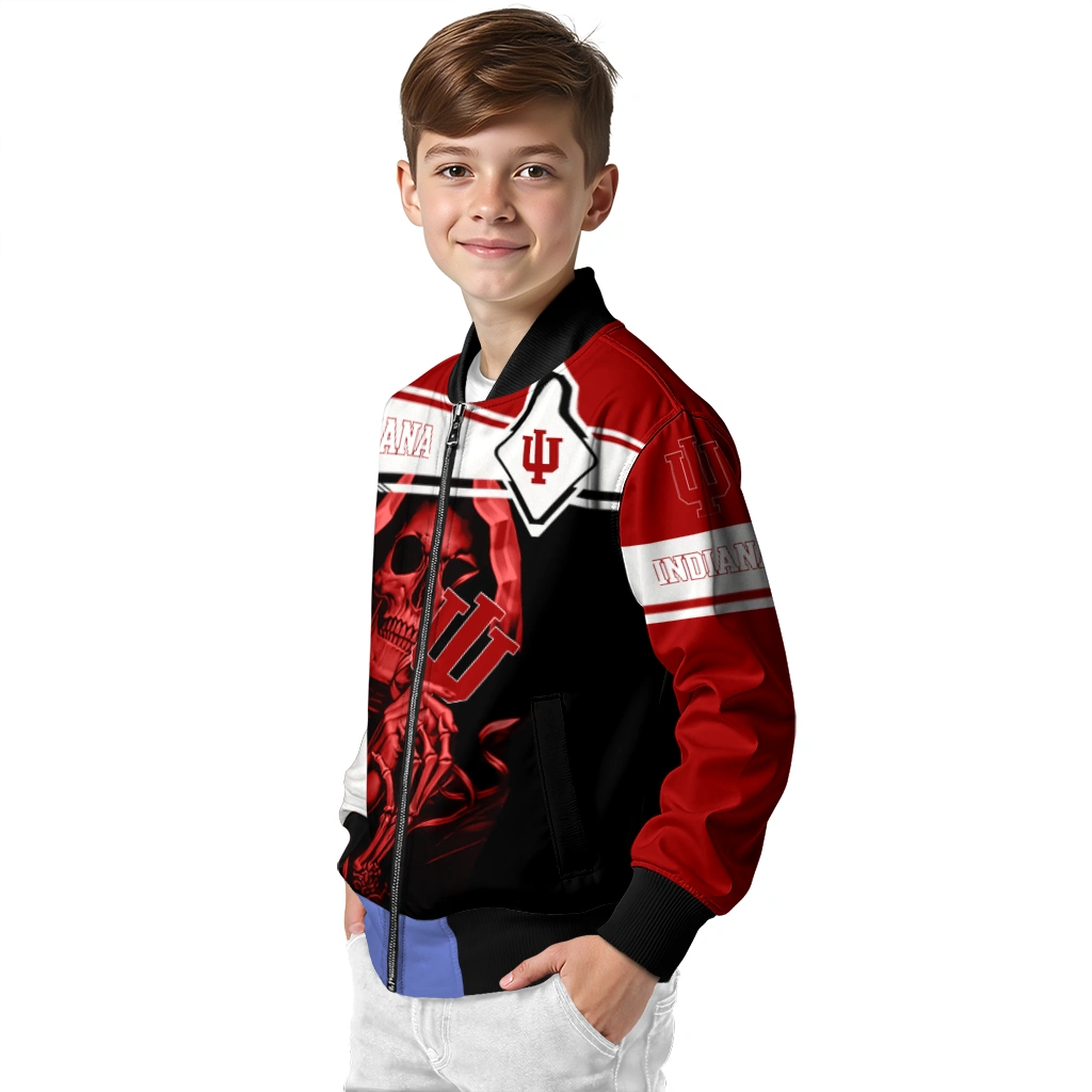 personalized indiana hoosiers reaper hands red black bomber jacket trendy personalized indiana hoosiers reaper hands red black bomber jacket trendy