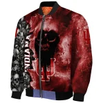personalized indiana hoosiers skull cluster red bomber jacket best selling