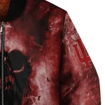 personalized indiana hoosiers skull cluster red bomber jacket best selling
