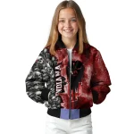 personalized indiana hoosiers skull cluster red bomber jacket best selling