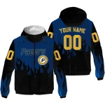 personalized indiana pacers flame trim blue black windbreaker jacket best selling