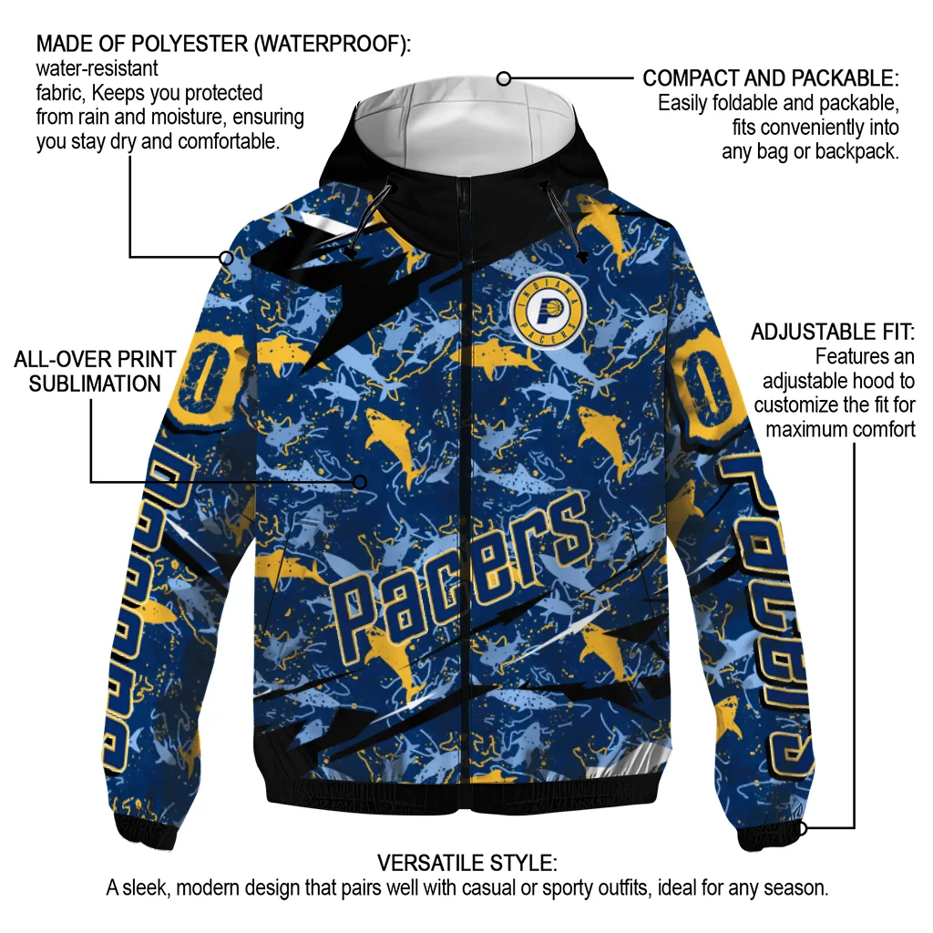 personalized indiana pacers shark art blue windbreaker jacket new arrival personalized indiana pacers shark art blue windbreaker jacket new arrival