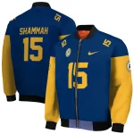 personalized indiana pacers team patch blue bomber jacket best selling