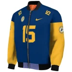 personalized indiana pacers team patch blue bomber jacket best selling