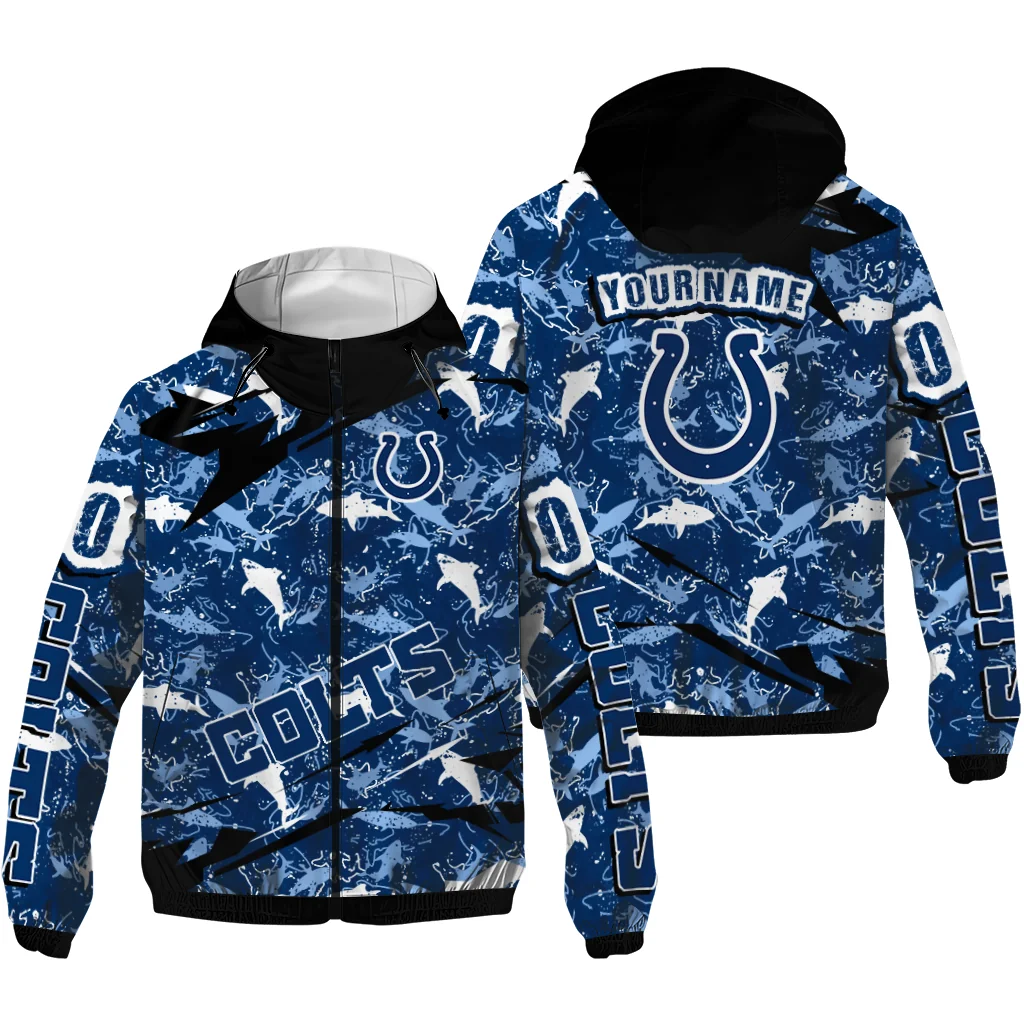 personalized indianapolis colts shark art blue windbreaker jacket high quality personalized indianapolis colts shark art blue windbreaker jacket high quality