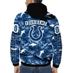 personalized indianapolis colts shark art blue windbreaker jacket best selling