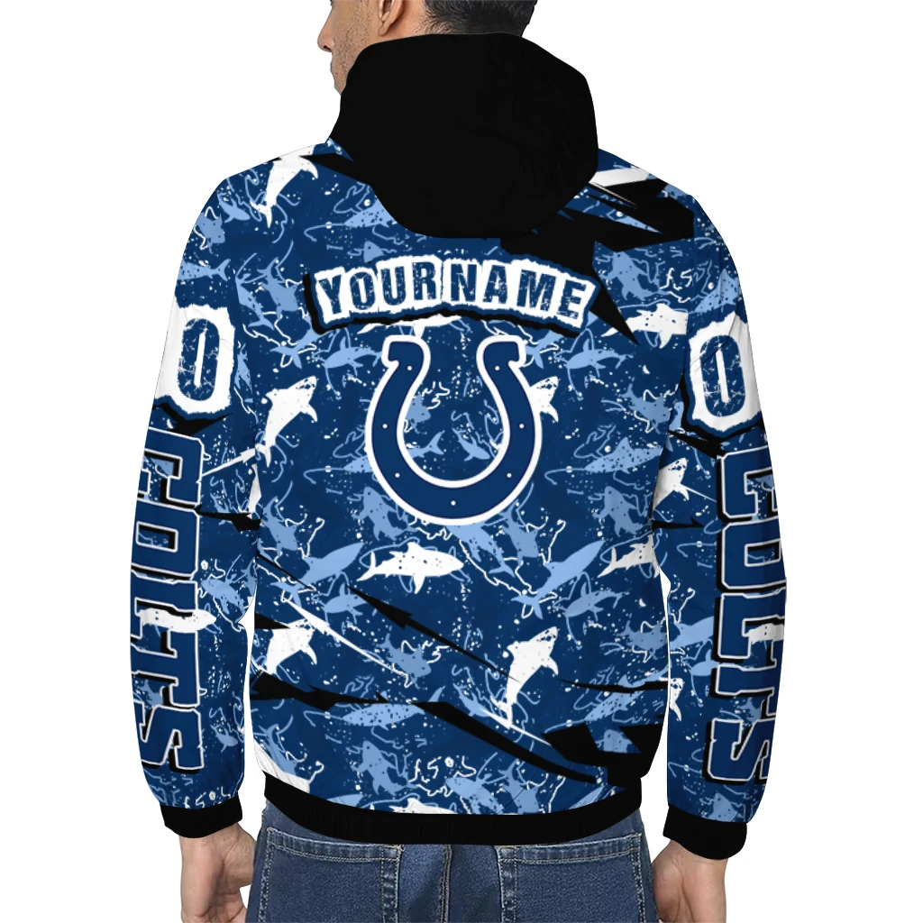 personalized indianapolis colts shark art blue windbreaker jacket trendy personalized indianapolis colts shark art blue windbreaker jacket trendy