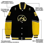 personalized iowa hawkeyes chevron style black varsity jacket best selling