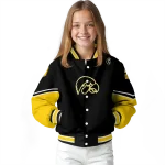 personalized iowa hawkeyes chevron style black varsity jacket best selling