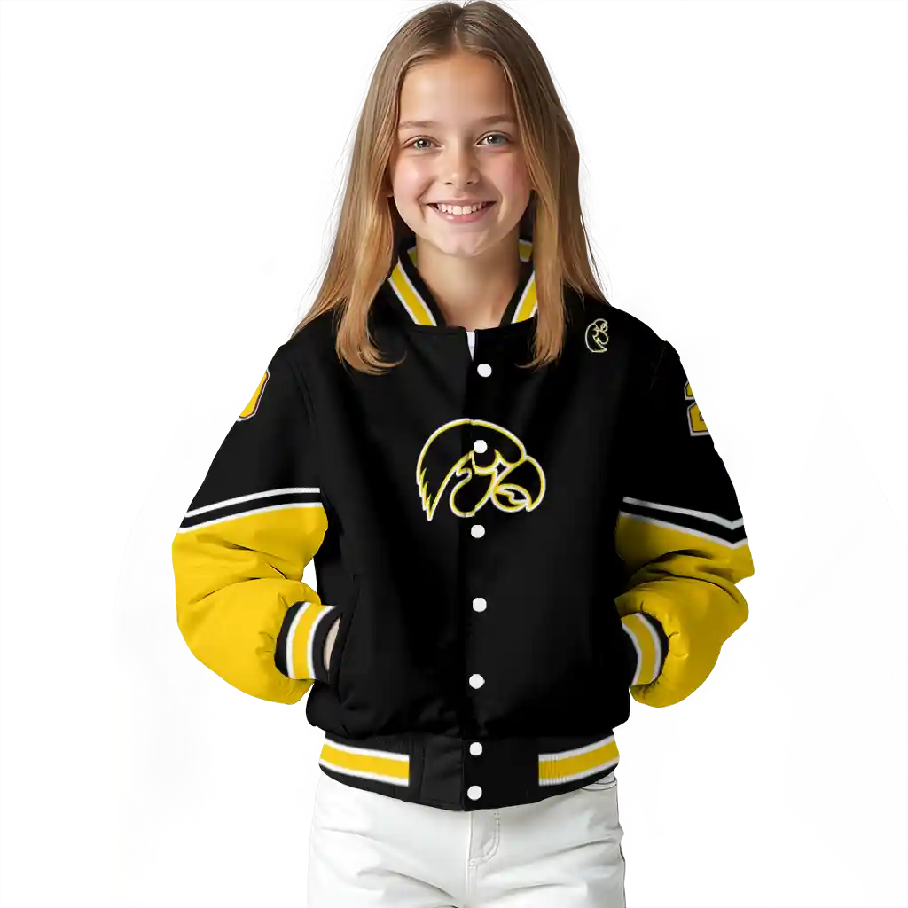 personalized iowa hawkeyes chevron style black varsity jacket top rated personalized iowa hawkeyes chevron style black varsity jacket top rated