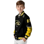 personalized iowa hawkeyes chevron style black varsity jacket best selling