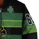personalized iowa hawkeyes clover green lines green black bomber jacket best selling