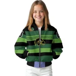 personalized iowa hawkeyes clover green lines green black bomber jacket best selling