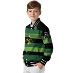 personalized iowa hawkeyes clover green lines green black varsity jacket best selling