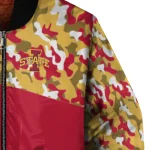 personalized iowa state cyclones camouflage splash red bomber jacket best selling