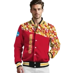 personalized iowa state cyclones camouflage splash red varsity jacket best selling