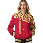 personalized iowa state cyclones camouflage splash red varsity jacket best selling