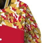 personalized iowa state cyclones camouflage splash red varsity jacket best selling